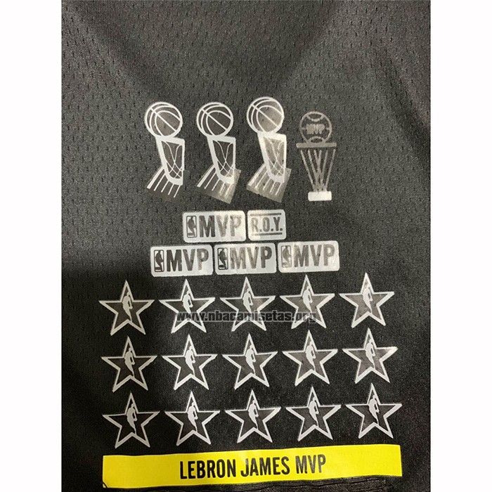 Camiseta Los Angeles Lakers Lebron James NO 23 MVP Negro